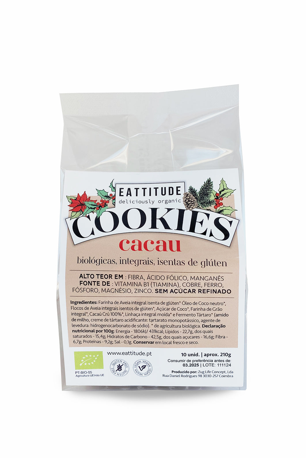 COOKIES CACAU | 10 Unid. | 210g